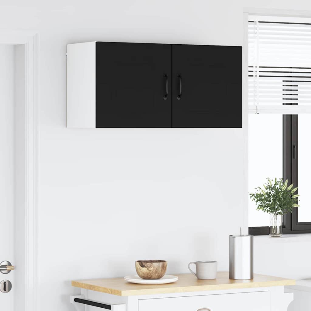 Küchenhängeschrank 2 pcs Schwarz 40 x 31 x 40 cm Holzwerkstoff